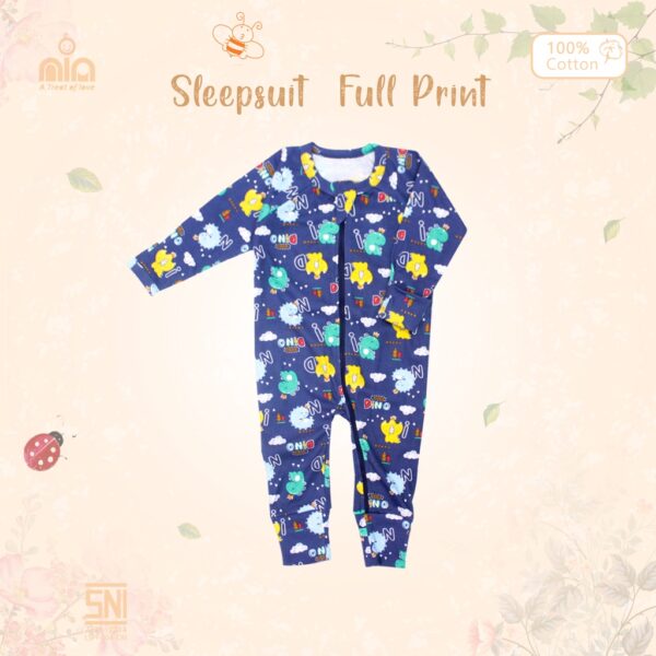 NIA Sleepsuit Bayi Unisex Sleepsuit Bayi Motif Full Printing 6 -12 Bulan - Image 4