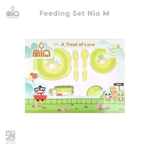 NIA Tempat Makan Bayi Feeding Set Nia Ukuran Medium - Image 4