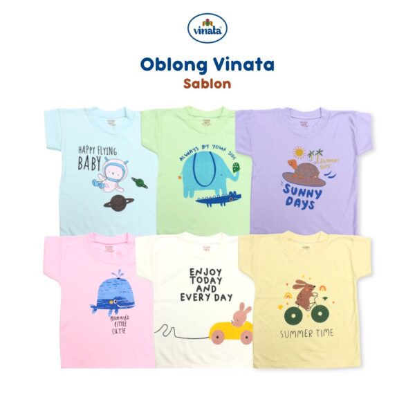 NIA Baju Oblong Bayi Vinata Unisex Motif Sablon