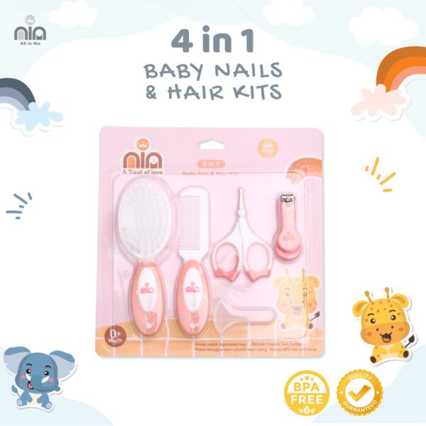 NIA Baby Nail and Hair Kits Gunting Kuku + Sisir Bayi 4in1 - Image 5