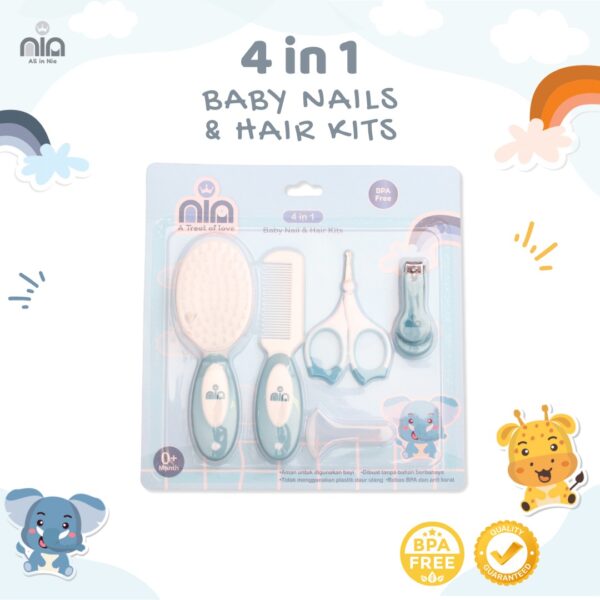 NIA Baby Nail and Hair Kits Gunting Kuku + Sisir Bayi 4in1 - Image 6