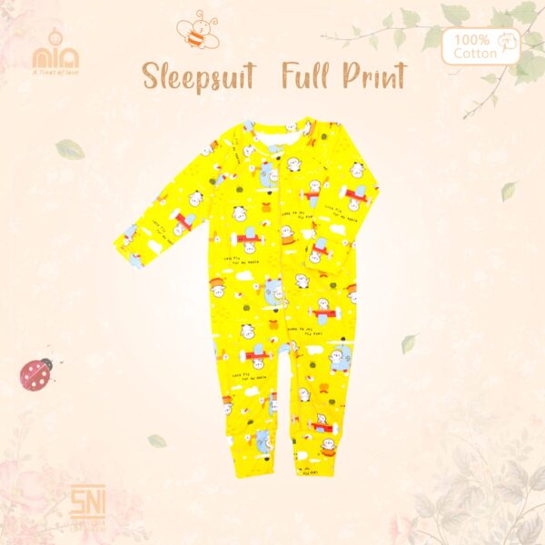 NIA Sleepsuit Bayi Unisex Sleepsuit Bayi Motif Full Printing 6 -12 Bulan - Image 3