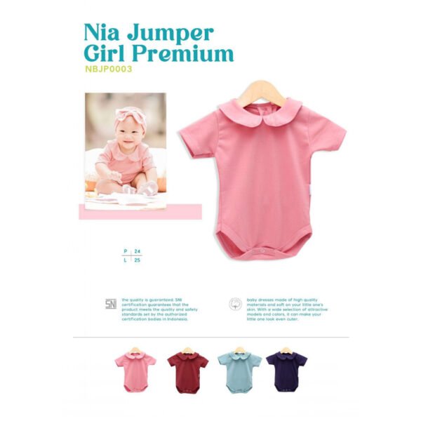 NIA Jumper Bayi Perempuan Warna Polos Premium  0-3 Bulan