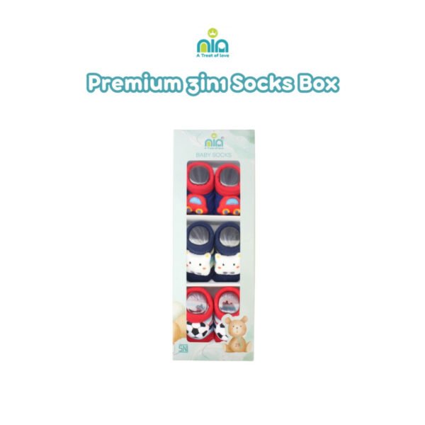 Nia Socks 3in1 Box Kaos Kaki Bayi Premium Box - Image 3
