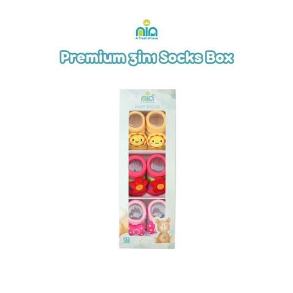 Nia Socks 3in1 Box Kaos Kaki Bayi Premium Box - Image 4