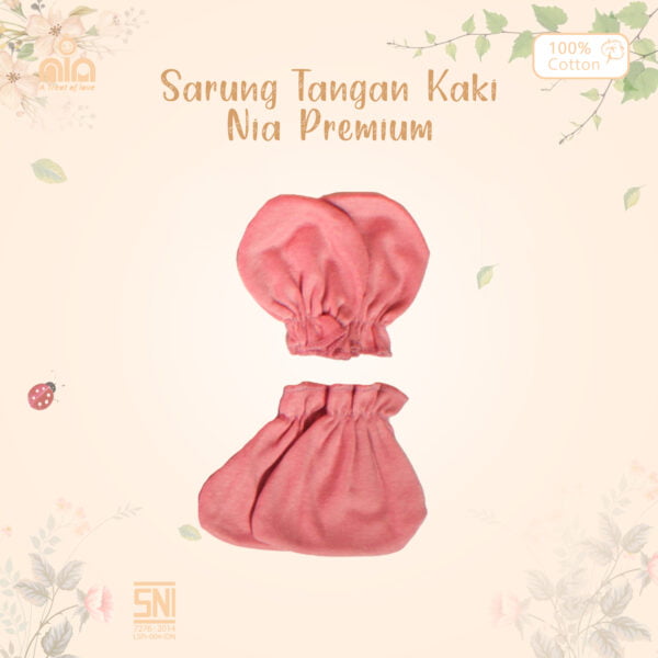 NIA Sarung Tangan Kaki Bayi Unisex Katun Premium Polos 0-3 Bulan - Image 3
