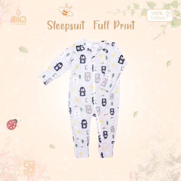 NIA Sleepsuit Bayi Unisex Sleepsuit Bayi Motif Full Printing 6 -12 Bulan - Image 2