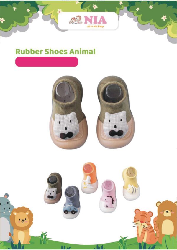 Nia Rubber Shoes Charater - Kaos Kaki Bayi Dengan Karakter Menarik dan Lucu