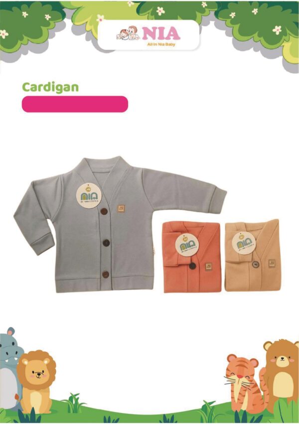 Nia Cardigan Premium - Cardigan Bayi Unisex usia 0-9bulan - Cardigan Bayi SNI Bahan Lembut