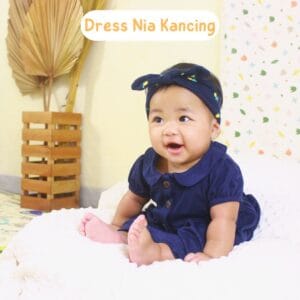 Nia Dress Kancing Premium - Dress Bayi 0-6bulan - Setelan Dress Bayi Terbaru