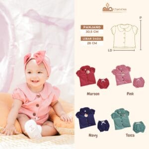 Nia Bee Girl - Setelan Baju Bayi Perempuan 0-6bulan - Baju Bayi Premium SNI